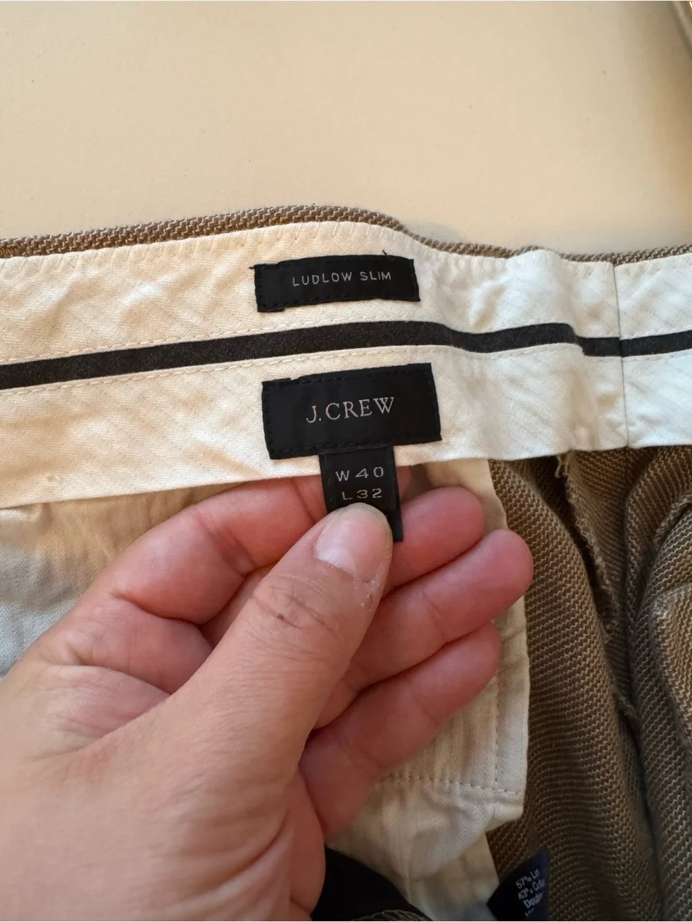J.Crew Ludlow Men’s Brown Linen Suit 46R W40 L32 + Garment Bag